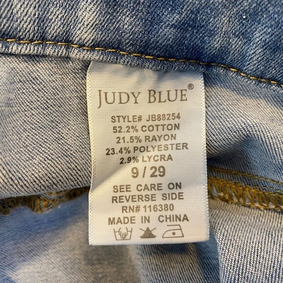 Judy Blue Womans Lincoln Mid‑Rise Pull‑On Skinny Jegging Size 9/29 Light Wash De - Picture 3 of 16